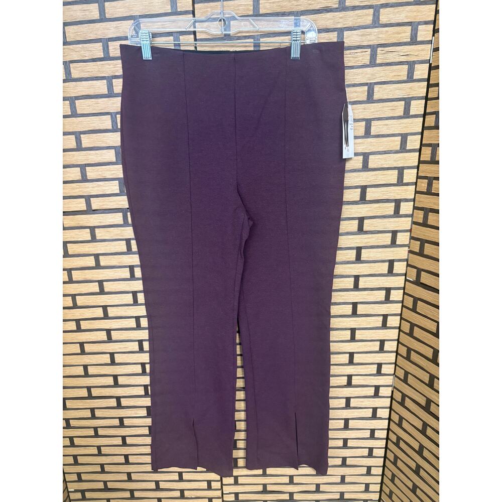 Time And Tru Burgundy High Rise‎ Flare Ponte Pull On Knit Pants Size XL
